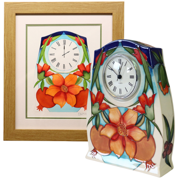 Pommie - Clock + Watercolour