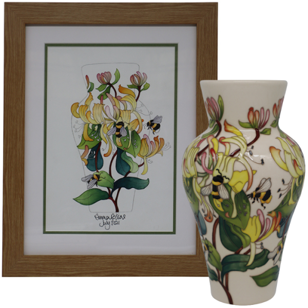Honeysuckle - Vase + Watercolour