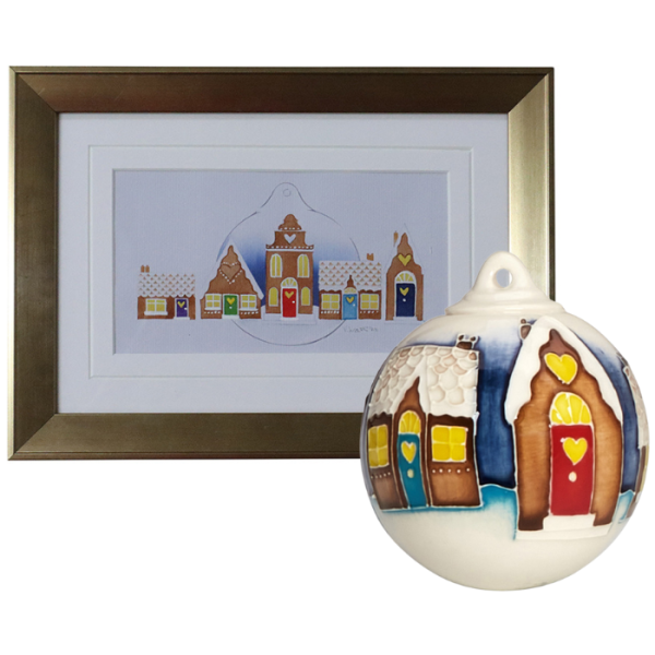 Gingerbread Houses - Bauble + Watercolour