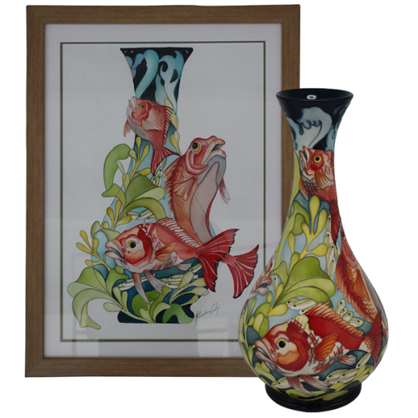 Red Snapper - Trial - Vase + Watercolour