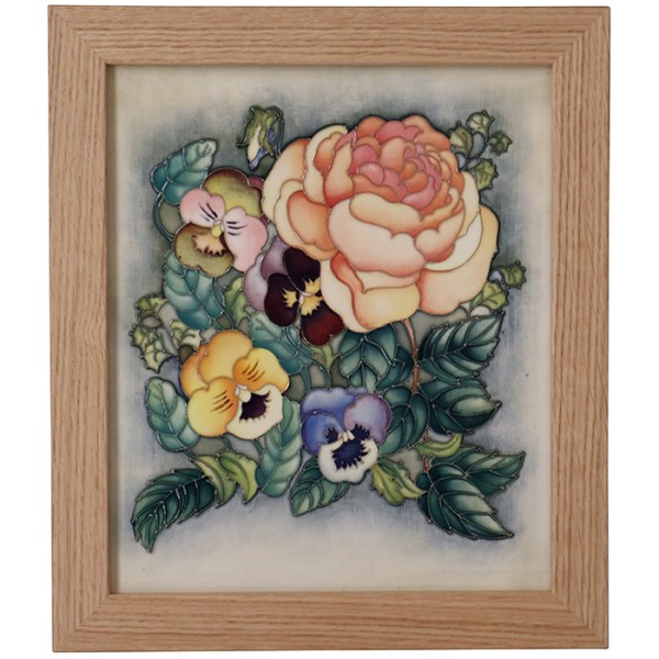 Old Rose and Pansy - Plaque