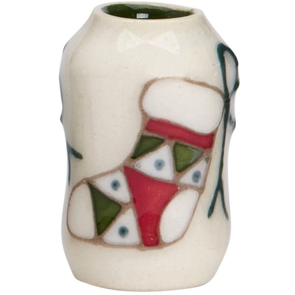 Stocking 2 - Green around rim - Vase