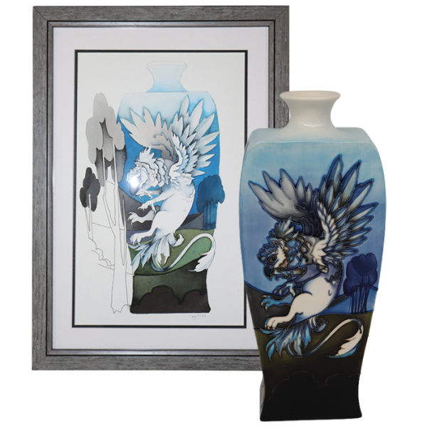 Harpy - Griffin - Vase + Watercolour