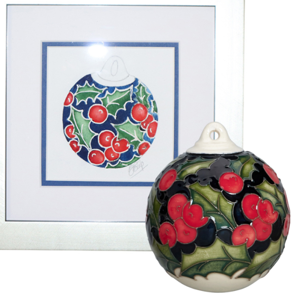 Holly and Berries - Bauble + Watercolour