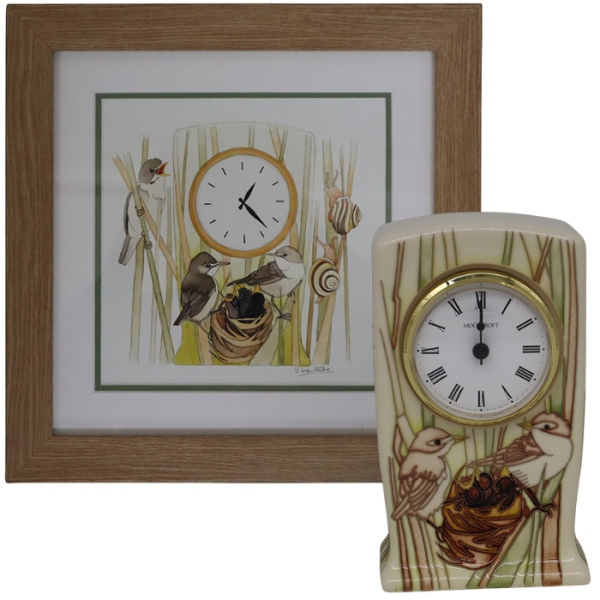 Reed Warbler - Clock + Watercolour